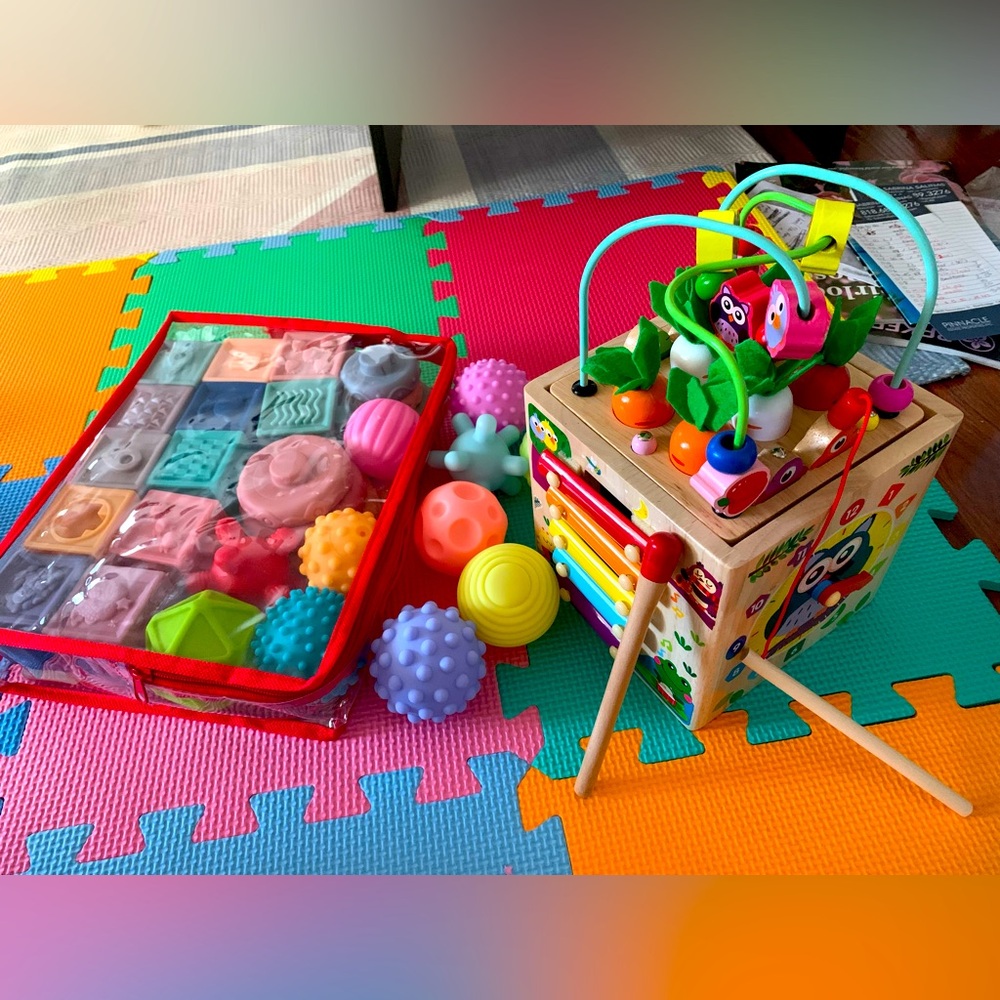 Baby teething toys and cube